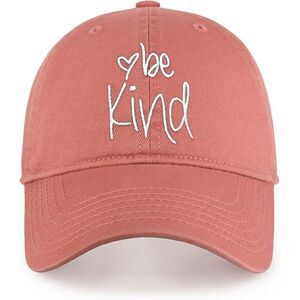 Unisex Rusty Rose 100% Cotton Be Kind Embroidered Adjustable Size Baseball Cap